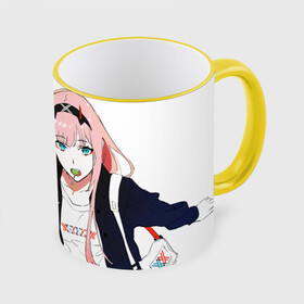 Кружка с принтом Zero Two, Darling in the Franx , керамика | ёмкость 330 мл | 02 | anime girl | darling in the franxx | zero two | аниме | дарлинг во франксе | девушка с розовыми волосами | манга | милый во франксе | ноль два | розовые волосы | тян