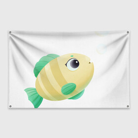 Флаг-баннер с принтом Золотая рыбка , 100% полиэстер | размер 67 х 109 см, плотность ткани — 95 г/м2; по краям флага есть четыре люверса для крепления | золотая рыбка | морские животные | морские обитатели | морские рыбы | рыба | рыбка