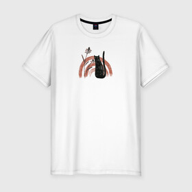 Мужская футболка хлопок Slim с принтом Black Cat , 92% хлопок, 8% лайкра | приталенный силуэт, круглый вырез ворота, длина до линии бедра, короткий рукав | животные | звери | кот | кошка | питомец