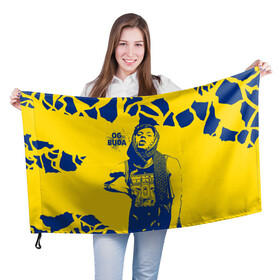 Флаг 3D с принтом OG Buda , 100% полиэстер | плотность ткани — 95 г/м2, размер — 67 х 109 см. Принт наносится с одной стороны | og buda | rap | буда | григорий ляхов | музыка | ог буда | певец | русский рэп | рэп | рэпер