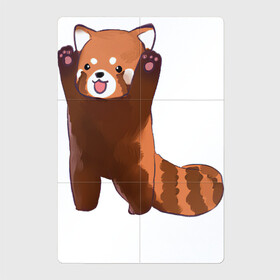 Магнитный плакат 2Х3 с принтом Нападение милой панды , Полимерный материал с магнитным слоем | 6 деталей размером 9*9 см | Тематика изображения на принте: арт | красная панда | красный медвежонок | медведь | медвежонок | панда | рисунок | рыжая панда