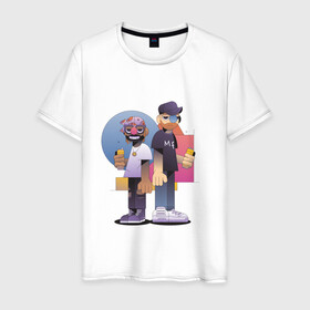 Мужская футболка хлопок с принтом Тони и Феррис , 100% хлопок | прямой крой, круглый вырез горловины, длина до линии бедер, слегка спущенное плечо. | gangster | music | people | крутой | мультфильм