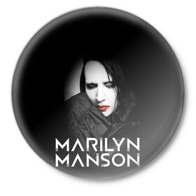 Значок с принтом MARILYN MANSON ,  металл | круглая форма, металлическая застежка в виде булавки | alternative | manson | music | rock | usa | искусство | картина | метал | музыка | мэрлин мэнсон | панк | рок