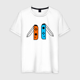 Мужская футболка хлопок с принтом NINTENDO SWITCH , 100% хлопок | прямой крой, круглый вырез горловины, длина до линии бедер, слегка спущенное плечо. | nintendo | switch | заточка | игры | консоль | нинтендо | приставка | свитч