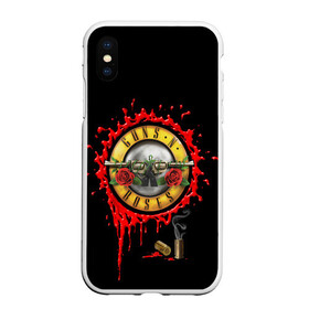 Чехол для iPhone XS Max матовый с принтом GUNS N ROSES , Силикон | Область печати: задняя сторона чехла, без боковых панелей | band | gnr | guns n roses | hardrock | metal | music | retro | rock | slash | usa | группа | метал | музыка | ретро | розы | рок | роуз | слэш | стволы