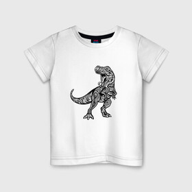 Детская футболка хлопок с принтом Тираннозавр узор Мандала , 100% хлопок | круглый вырез горловины, полуприлегающий силуэт, длина до линии бедер | Тематика изображения на принте: art | ethnic | grunge | mandala | pattern | pop culture | rex | science | t rex | tribal | tyrannosaurus rex | vintage | арт | вензеля | винтаж | гранж | динозавр | наука | паттерн | популярная культура | теропод | ти рекс | тиранозавр | тирекс | хищник |