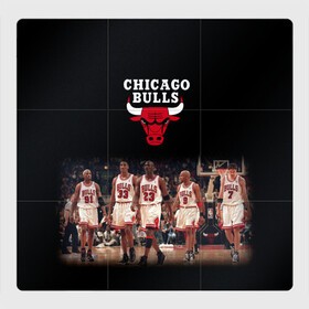 Магнитный плакат 3Х3 с принтом CHICAGO BULLS [3] , Полимерный материал с магнитным слоем | 9 деталей размером 9*9 см | basketball | bulls | chicago | chicago bulls | jordan | nba | баскетбол | джордан | нба | чикаго буллз