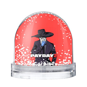 Игрушка Снежный шар с принтом Чумной Pay Day 2 , Пластик | Изображение внутри шара печатается на глянцевой фотобумаге с двух сторон | game | games | pay day | payday | бандиты | грабители | зфн вфн | игра | игры | пэй дэй