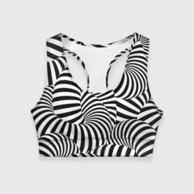 Женский спортивный топ 3D с принтом Гипнотическая абстракция , 82% полиэстер, 18% спандекс Ткань безопасна для здоровья, позволяет коже дышать, не мнется и не растягивается |  | Тематика изображения на принте: abstraction | background | hypnosis | hypnotic abstraction | stripes | texture | zebra | абстракция | гипноз | гипнотическая абстракция | зебра | полоски | текстура | фон