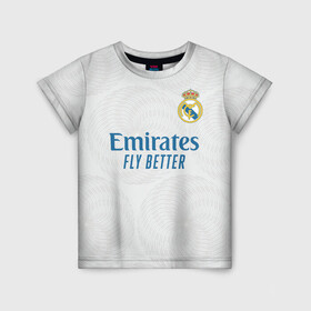 Детская футболка 3D с принтом Бензема Реал Мадрид 2021/2022 , 100% гипоаллергенный полиэфир | прямой крой, круглый вырез горловины, длина до линии бедер, чуть спущенное плечо, ткань немного тянется | 2021 | 2022 | benzema | karim | madrid | real | бензема | испания | карим бензема | мадрид | новая | реал | реал мадрид | форма | футбол