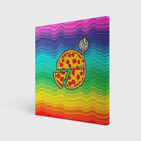 Холст квадратный с принтом D j Пицца , 100% ПВХ |  | d.j | dj | pizza | диджей | музыка | музыканту | пицца | прикол | шутка