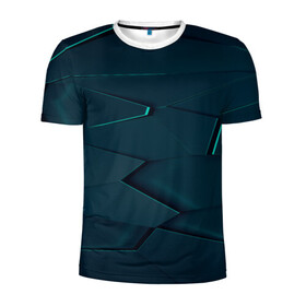 Мужская футболка 3D спортивная с принтом GEOMETRY , 100% полиэстер с улучшенными характеристиками | приталенный силуэт, круглая горловина, широкие плечи, сужается к линии бедра | геометрия | минимализм. | плиты | разлом | фигуры