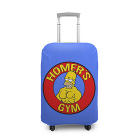 Чехол для чемодана 3D с принтом Спортзал Гомера , 86% полиэфир, 14% спандекс | двустороннее нанесение принта, прорези для ручек и колес | gomer | gym | simpsons | the simpson | гомер | качалка | мульт | мультфильм | симпсоны | спортзал | спортсменам | спортсмену