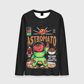 Мужской лонгслив 3D с принтом Astromato , 100% полиэстер | длинные рукава, круглый вырез горловины, полуприлегающий силуэт | Тематика изображения на принте: alive | astronaut | defender | food | galaxy | ketchup | monster | moon | pizza | planet | space | spaghetti | tomato | vegetable | астронавт | галактика | еда | живая | живой | защитник | кетчуп | космос | луна | монстр | овощ | пицца | планета | помидор