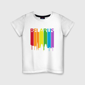 Детская футболка хлопок с принтом Belarus Color , 100% хлопок | круглый вырез горловины, полуприлегающий силуэт, длина до линии бедер | belarus | ussr | беларусь | белорус | белоруссия | лукашенко | минск | ссср | страна | турист | флаг