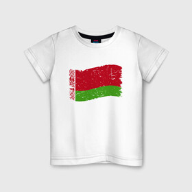 Детская футболка хлопок с принтом Флаг - Беларусь , 100% хлопок | круглый вырез горловины, полуприлегающий силуэт, длина до линии бедер | belarus | ussr | беларусь | белорус | белоруссия | лукашенко | минск | ссср | страна | турист | флаг