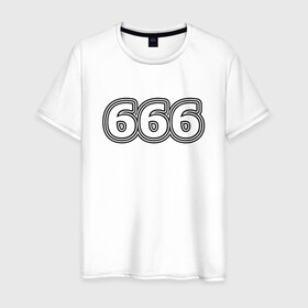 Мужская футболка хлопок с принтом 666 , 100% хлопок | прямой крой, круглый вырез горловины, длина до линии бедер, слегка спущенное плечо. | Тематика изображения на принте: 666 | апокалипсис | дъявол | число | шесть