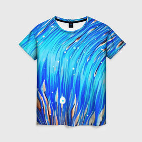 Женская футболка 3D с принтом Морские водоросли! , 100% полиэфир ( синтетическое хлопкоподобное полотно) | прямой крой, круглый вырез горловины, длина до линии бедер | гавайи. | море | океан | отдых | пляж | спокойствие | штиль