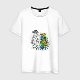 Мужская футболка хлопок с принтом Синк Эбаут Ит , 100% хлопок | прямой крой, круглый вырез горловины, длина до линии бедер, слегка спущенное плечо. | алгебра | арт | геометрия | краски | математика | мем | мозги | прикол. | учителю