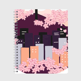 Тетрадь с принтом Seoul Tower With Woodblock , 100% бумага | 48 листов, плотность листов — 60 г/м2, плотность картонной обложки — 250 г/м2. Листы скреплены сбоку удобной пружинной спиралью. Уголки страниц и обложки скругленные. Цвет линий — светло-серый
 | Тематика изображения на принте: 3racha | bts | bts idol | drake | exid hot pink | ikon | kpop | seoul tower with woodblock style cherry blossoms south korea | sleepy baby wolf | stay gold | кейпоп | корейская музыка | корея | кпоп | поп