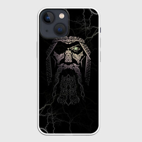 Чехол для iPhone 13 mini с принтом Odin ,  |  | odin | odinn | see you in valhalla | бог один | вальхала | вальхалла | викинг | викинги | всеотец | до встречи в вальхалле | кельт | кельтский узор | лик | лицо одина | один | перун | символ | символ викингов