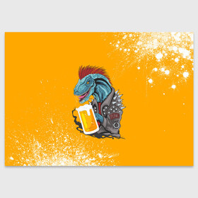 Поздравительная открытка с принтом Пивозавр - Взрыв , 100% бумага | плотность бумаги 280 г/м2, матовая, на обратной стороне линовка и место для марки
 | Тематика изображения на принте: dinosaur | pivo | pivozavr | взрыв | динозавр | краска | прикол
