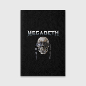 Обложка для паспорта матовая кожа с принтом Megadeth , натуральная матовая кожа | размер 19,3 х 13,7 см; прозрачные пластиковые крепления | Тематика изображения на принте: megadeth | rock | trash metal | мега | мегадетх | метал | рок