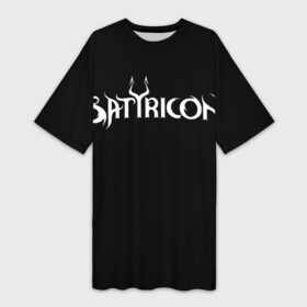 Платье-футболка 3D с принтом Satyricon | Сатирикон ,  |  | Тематика изображения на принте: black metal | metal | rock | satyricon | блэк метал | метал | рок | сатирикон
