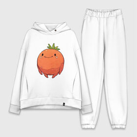 Женский костюм хлопок Oversize с принтом Большой томат ,  |  | Тематика изображения на принте: арт | мило | милота | овощ | овощи | помидор | рисунок | свежие овощи | свежий овощ | свежий продукт | томат