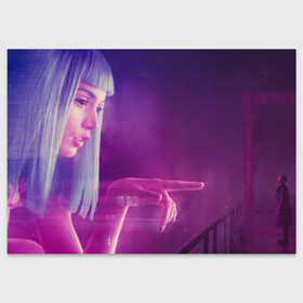 Поздравительная открытка с принтом Blade Runner знаменитый кадр , 100% бумага | плотность бумаги 280 г/м2, матовая, на обратной стороне линовка и место для марки
 | Тематика изображения на принте: blade runner 2049 | cyberpunk | future | hologram | neon | ryan gosling | бегущий по лезвию 2049 | будущее | голограмма | киберпанк | неон | райан гослинг | фильмы