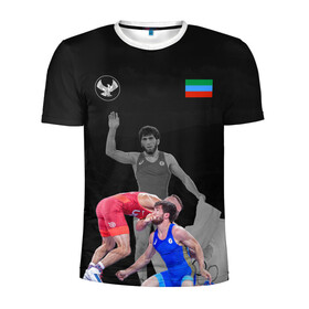 Мужская футболка 3D спортивная с принтом Dagestan wrestling (Uguev) , 100% полиэстер с улучшенными характеристиками | приталенный силуэт, круглая горловина, широкие плечи, сужается к линии бедра | Тематика изображения на принте: dagestan | freestyle | team | uguev | wrestling | борьба | вольная | дагестан | завур | заур | кавказ | олимпийский | республика | сборная | угуев | федерация | хасавюрт | чемпион