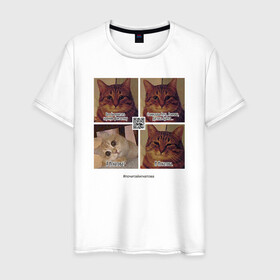 Мужская футболка хлопок с принтом Котики фантаста , 100% хлопок | прямой крой, круглый вырез горловины, длина до линии бедер, слегка спущенное плечо. | cats | humour | joke | meme | sarcasm | writers | коты | мем | писатели | сарказм | юмор