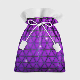 Подарочный 3D мешок с принтом Фиолетовые треугольники , 100% полиэстер | Размер: 29*39 см | Тематика изображения на принте: purple | абстракция | звезды | космос | треугольник
