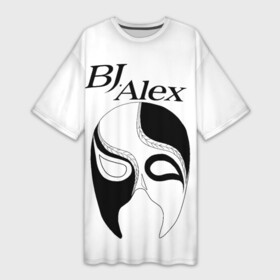 Платье-футболка 3D с принтом Маска BJ Alex ,  |  | Тематика изображения на принте: alex | bj | bj alex | алекс | ан джи вон | аниме | дживон | маска | сенен ай | стример