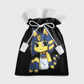 Подарочный 3D мешок с принтом Анка | Ankha , 100% полиэстер | Размер: 29*39 см | animal crossing | ankha | анимал кросинг | анимал кроссинг | анка | египетская кошка | кошка | нинтендо