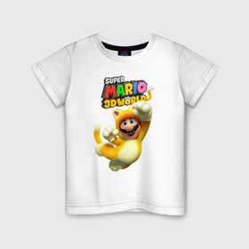 Детская футболка хлопок с принтом Super Mario 3D world animals , 100% хлопок | круглый вырез горловины, полуприлегающий силуэт, длина до линии бедер | eyes | face | guy | hype | moustache | nintendo | paws | smile | super mario | tail | video game | world | видеоигра | глаза | лапы | лицо | мир | супер марио | усы | хайп | хвост | чувак