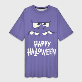 Платье-футболка 3D с принтом HAPPY HALLOWEEN ,  |  | halloween | holiday | pumpkin | samayn | vampire | zombie | вампир | ведьма | вечеринка | день всех святых | зомби | карнавал | маскарад | мертвец | оборотень | привидение | самайн | светильник джека | страшный джек | труп