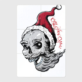 Магнитный плакат 2Х3 с принтом Crazy New Year , Полимерный материал с магнитным слоем | 6 деталей размером 9*9 см | beard | eyes | grin | holiday | jaw | new year | skull | teeth | борода | глаза | зубы | новый год | оскал | пасть | праздник | череп