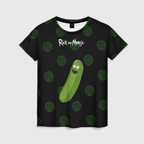Женская футболка 3D с принтом Rick Pickle , 100% полиэфир ( синтетическое хлопкоподобное полотно) | прямой крой, круглый вырез горловины, длина до линии бедер | morty | pickle | ram | randm | rick | rick and morty | злой морти | злой рик | морти | мультфильмы | огурец | портал рик и морти | рик | рик и морти | рик огурец | рик огурчик | сыендук