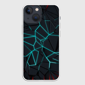Чехол для iPhone 13 mini с принтом Геометрический фон ,  |  | abstraction | background | cracks | geometry | graphics | neon | texture | абстракция | геометрия | графика | неон | текстура | трещины | фон