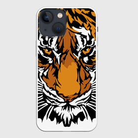 Чехол для iPhone 13 mini с принтом Взгляд хозяина джунглей ,  |  | Тематика изображения на принте: 2022 | african | direct look | master of the jungle | muzzle | new year | predator | tiger | year of the tiger | африканский | год тигра | новый год | прямой взгляд | тигр | хищник | хозяин джунглей