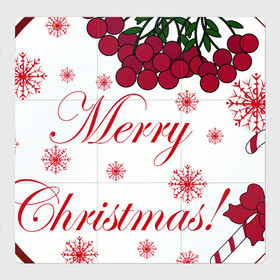 Магнитный плакат 3Х3 с принтом Мэри кристмас , Полимерный материал с магнитным слоем | 9 деталей размером 9*9 см | merry christmas | зима | мэри кристмас | надпись | новый год | подарок | поздравление | праздник | рождественский леденец | рождество | рябина | снег | снежинки