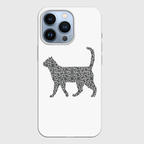 Чехол для iPhone 13 Pro с принтом QR   кот ,  |  | Тематика изображения на принте: lockdown | qrкод | коронавирус | кот | котики | минимализм