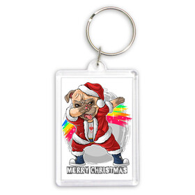Брелок прямоугольный 35*50 с принтом Christmas Pug ,  |  | christmas | dab | dog | holiday | new year | pug | rainbow | santa | даб | мопс | новый год | праздник | радуга | рождество | санта | собака