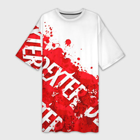 Платье-футболка 3D с принтом Декстер, пятна крови ,  |  | dexter | декстер | декстер морган | кровавый | кровь | маниак | мясник из бейхарбор | потёки | правосудие декстера | пятна крови | сериалы