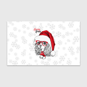 Бумага для упаковки 3D с принтом Happy Christmas кокер спаниель , пластик и полированная сталь | круглая форма, металлическое крепление в виде кольца | Тематика изображения на принте: american | cap | christmas | cocker spaniel | happy christmas | knitted scarf | new year | purebred dog | red | santa claus | snowflakes | американский | вязаный шарф | кокер спаниель | колпак | красные | новый год | очки | породистая собака | р