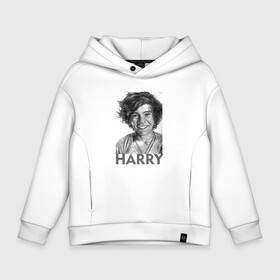 Детское худи Oversize хлопок с принтом Harry  Styles , френч-терри — 70% хлопок, 30% полиэстер. Мягкий теплый начес внутри —100% хлопок | боковые карманы, эластичные манжеты и нижняя кромка, капюшон на магнитной кнопке | Тематика изображения на принте: harry edward styles | британец | бритпопо | гарри стайлс | дирекшин | дирекшины