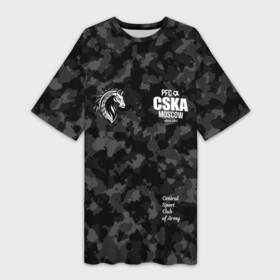 Платье-футболка 3D с принтом PFC CSKA MOSCOW since 1911 ,  |  | cska | pfc | pfc cska | армейцы | камуфляж | кони | конь | красно синие | мы армейцы | мы кони | мы цска | пфк | фк | фк цска | футбол | футбольный клуб | цска | цска москва | цска фк | черный камуфляж