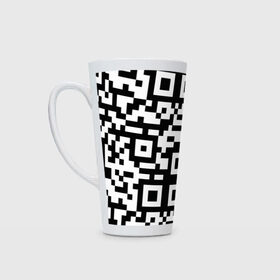 Кружка Латте с принтом qr code куаркод , Белая керамика | Объем 480 мл; Высота 150 мм; Диаметр 90 мм | covid | qr code | антикороновирус | ковид | куаркод | привика