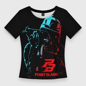 Женская футболка 3D Slim с принтом Point Blank (Project Blackout) ,  |  | ctforce | free rebels | point blank | project blackout | динозавр | игры | миротворец | повстанец